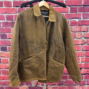 Filson Mackinaw Lined Waxed Supply Jacket, Tan, Medium, Made in USA - Rare
